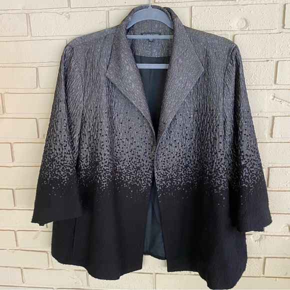 Eileen Fisher Metallic Cocktail Jacket Women's Size Large Open Evening Coat - Picture 1 of 7